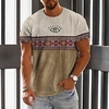 Herren Graphic Farbblock Stammes T Shirt Kurzarm T-Shirt 3D-Druck Rundhalsausschnitt Hemd Modisch Designer Ethnisch Outdoor Täglich Sport Blau Braun Grün Frühling Sommer Bekleidung S M L XL 2XL 3XL