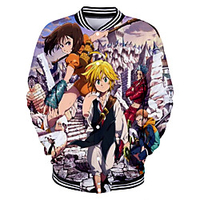 Inspiriert von Die sieben Todsünden Meliod Anime Zeichentrick Polyester Anime 3D Harajuku Grafik Mantel Für Herren / Damen / Paar Lightinthebox