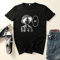 Inspiriert von Ein Stück Affe D. Ruffy Cosplay Kostüm T-Shirt-Ärmel Polyester / Baumwollmischung Grafik-Drucke Print Harajuku Grafik T-shirt Für Damen / Herren Lightinthebox