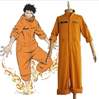 Inspiriert von Feuerkraft Shinra Kusakabe Anime Cosplay Kostüme Japanisch Cosplay-Anzüge Langarm Gymnastikanzug / Einteiler Für Herren Damen Lightinthebox