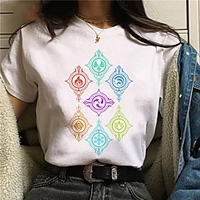 Inspiriert von Genshin-Einschlag Cosplay Anime Zeichentrick Polyester / Baumwollmischung Druck Harajuku Grafik Kawaii T-shirt Für Damen / Herren Lightinthebox