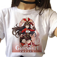Inspiriert von Genshin-Einschlag Cosplay Anime Zeichentrick Polyester / Baumwollmischung Druck Harajuku Grafik Kawaii T-shirt Für Damen / Herren Lightinthebox