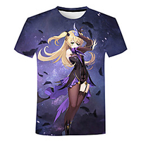 Inspiriert von Genshin-Einschlag Cosplay Fischl Anime Zeichentrick 100% Polyester Druck 3D Harajuku Grafik T-shirt Für Damen / Herren Lightinthebox