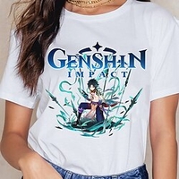Inspiriert von Genshin-Einschlag Klee hutao Venti T-Shirt-Ärmel Anime 100% Polyester Anime Harajuku Grafik Kawaii T-shirt Für Herren / Damen / Paar Lightinthebox