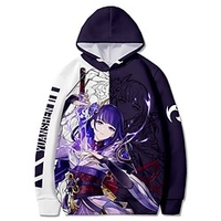 Inspiriert von Genshin-Einschlag Raiden Shogun Kapuzenshirt Anime 100% Polyester Anime 3D Harajuku Grafik Kapuzenshirt Für Herren / Damen / Paar Lightinthebox
