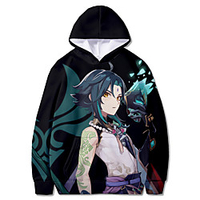 Inspiriert von Genshin-Einschlag Xiao Anime Zeichentrick Terylen Anime 3D Harajuku Grafik Kapuzenshirt Für Herren / Damen / Paar / 3D-Druck Lightinthebox