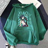 inspiriert von Genshin Impact Xiao Anime Cartoon Polyster Print Harajuku Grafik Kawaii Hoodie für Unisex Lightinthebox