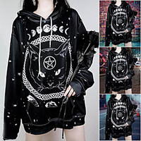 inspiriert von Gothic Cat Kostüm Hoodie Polyester / Baumwollmischung Cat Print Hoodie für Herren Lightinthebox