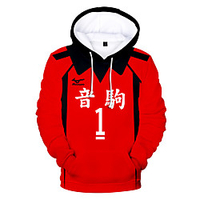 Inspiriert von Haikyuu Cosplay Cosplay Kostüm Kapuzenshirt Terylen Einfarbig Print Harajuku Grafik Kapuzenshirt Für Damen / Herren Lightinthebox