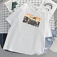 Inspiriert von Haikyuu Cosplay Cosplay Kostüm T-Shirt-Ärmel Polyester / Baumwollmischung Druck T-shirt Für Damen / Herren Lightinthebox