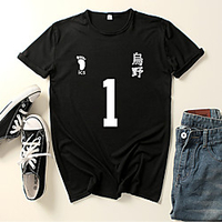 Inspiriert von Haikyuu Cosplay Cosplay Kostüm T-Shirt-Ärmel Polyester / Baumwollmischung Grafik-Drucke Print Harajuku Grafik T-shirt Für Damen / Herren Lightinthebox