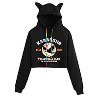 Inspiriert von Haikyuu Karasuno hoch Cosplay Kostüm Crop Top Hoodie Polyester / Baumwollmischung Grafik Print Harajuku Grafik Bauchfreies Top Für Damen / Herren Lightinthebox