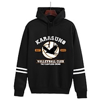 Inspiriert von Haikyuu Karasuno hoch Cosplay Kostüm Kapuzenshirt Polyester / Baumwollmischung Grafik Print Harajuku Grafik Kapuzenshirt Für Damen / Herren Lightinthebox