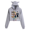 Inspiriert von Haikyuu Karasuno hoch Cosplay Kostüme Crop Top Hoodie Gemischte Polyester / Baumwolle Grafik Print Bauchfreies Top Für herren / Damen