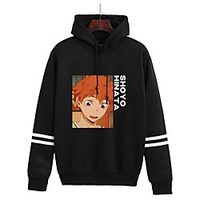 Inspiriert von Haikyuu Shoyo Hinata Anime Zeichentrick Polyester Bedruckt Harajuku Grafik Kawaii Kapuzenshirt Für Herren / Damen Lightinthebox