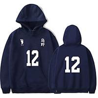 Inspiriert von Haikyuu Tadashi Yamaguch Kapuzenshirt Gemischte Polyester / Baumwolle Buchstabe Nummer Print Kapuzenshirt Für Herrn / Damen