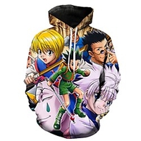 Inspiriert von Hunter X Hunter Cosplay Anime Zeichentrick 100% Polyester 3D Harajuku Grafik Kawaii Kapuzenshirt Für Damen / Herren Lightinthebox