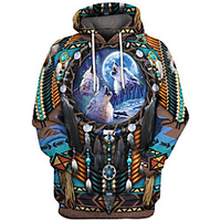 Inspiriert von Indianer Indianer Cosplay Kostüm Kapuzenshirt Terylen 3D Print Harajuku Grafik Kapuzenshirt Für Damen / Herren Lightinthebox