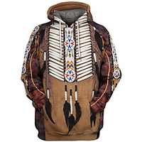 Inspiriert von Indianer Indianer Cosplay Kostüm Kapuzenshirt Terylen 3D Print Harajuku Grafik Kapuzenshirt Für Herren / Damen Lightinthebox