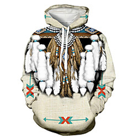 Inspiriert von Indianer Indianer Cosplay Kostüm Kapuzenshirt Terylen 3D Print Harajuku Grafik Kapuzenshirt Für Herren / Damen Lightinthebox