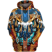 Inspiriert von Indianer Indianer Cosplay Kostüm Kapuzenshirt Terylen 3D Print Kapuzenshirt Für Damen / Herren Lightinthebox