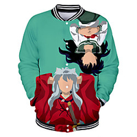 Inspiriert von InuYasha InuYasha Anime Zeichentrick Polyester Anime 3D Harajuku Grafik Mantel Für Herren / Damen / Paar Lightinthebox