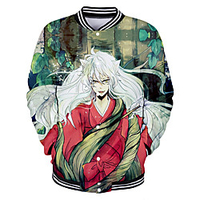 Inspiriert von InuYasha InuYasha Anime Zeichentrick Polyester Anime 3D Harajuku Grafik Mantel Für Herren / Damen / Paar Lightinthebox
