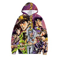 Inspiriert von Jojos Seltsames Abenteuer Giovanna Tag Kujo Jotaro Kapuzenshirt Anime 100% Polyester Anime 3D Harajuku Grafik Kapuzenshirt Für Herren / Damen / Paar Lightinthebox