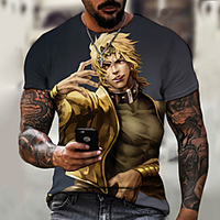 Inspiriert von Jojos Seltsames Abenteuer Josef Jostar T-Shirt-Ärmel Anime 100% Polyester Anime 3D Harajuku Grafik T-shirt Für Herren / Damen / Paar Lightinthebox