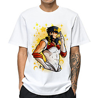 Inspiriert von Jojos Seltsames Abenteuer Kujo Jotaro T-Shirt-Ärmel Anime 100% Polyester Anime Harajuku Grafik Kawaii T-shirt Für Herren / Damen / Paar Lightinthebox