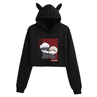 Inspiriert von Jujutsu Kaisen Gojo Satoru Inumaki Toge Crop Top Hoodie Anime Polyester Druck Katzenohr Harajuku Grafik Bauchfreies Top Für Damen Lightinthebox