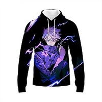 Inspiriert von Jujutsu Kaisen Gojo Satoru Kapuzenshirt Anime 100% Polyester Muster Print Kawaii Kapuzenshirt Für Unisex / Paar / Halloween / Weihnachten / Kinder / Erwachsene Lightinthebox