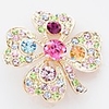 J G Diamonade Bunte Clover Form Brosche