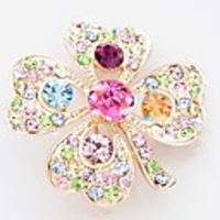 J G Diamonade Bunte Clover Form Brosche