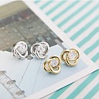 J G Elegante Diamonade Twisted-Form-Bolzen-Ohrringe