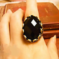 J G Klassiker Carving Edelstein-Ring