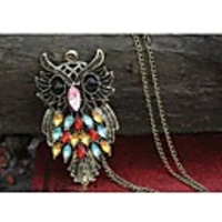 J G Nette bunte Eulen-Form-Halskette