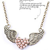 J G-Perlen-Dekor Flügel Form-Halskette