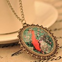 J G Vintage-Blumenmuster-Halskette