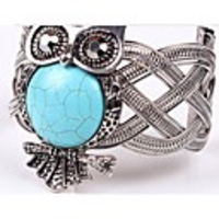 J S Eule geformte Weinlese-Silber-Armband