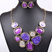 J S Kontrast Farbe Resin Schmuck-Set