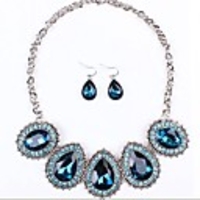 J S Solid Color Strass-Schmuck-Set