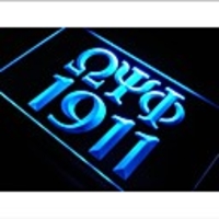 j596 griechischen Wörter OMEGA PSI 1911 PHI-Neonlicht-Zeichen