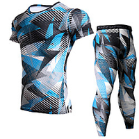 JACK CORDEE Herren 2 Teile Sportbekleidungsset Fitness-Kleidungsset Kompressionsanzug Sportlich Athlässigkeit Sommer Kurzarm warm halten Feuchtigkeitsabsorbierend Atmungsaktiv Fitnesstraining Laufen Lightinthebox