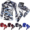 JACK CORDEE Herren 2 Teile Sportbekleidungsset Fitness-Kleidungsset Kompressionsanzug Sportlich Winter Rasche Trocknung Fitness Fitnesstraining Basketball Laufen Sportbekleidung camuflaje Schwarz Lightinthebox