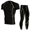 JACK CORDEE Herren 2 Teile Stripe-Trim Sportbekleidungsset Fitness-Kleidungsset Kompressionsanzug Sportlich Athlässigkeit Kurzarm warm halten Atmungsaktiv Feuchtigkeitsabsorbierend Fitnesstraining Lightinthebox