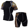 JACK CORDEE Herren 2 Teile Stripe-Trim Sportbekleidungsset Fitness-Kleidungsset Kompressionsanzug Sportlich Athlässigkeit Sommer Kurzarm warm halten Feuchtigkeitsabsorbierend Atmungsaktiv / Dehnbar Lightinthebox