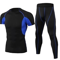 JACK CORDEE Herren Patchwork Trainingsanzüge Normal Elastan Rasche Trocknung Atmungsaktiv Fitness Laufen Sportbekleidung Dunkelgrau Schwarz / Rrot Grün / schwarz Neongrün Schwarz Rot Sportkleidung Lightinthebox