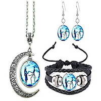 Jack und Sally Albtraum vor Weihnachten Mond Anhänger Halskette,  Ohrringe,  Armband,  Charms Geschenk (b)