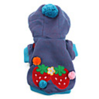 Jacke mit Kapuze für Hunde und Katzen mit Erdbeerdesign (XS-XXL)